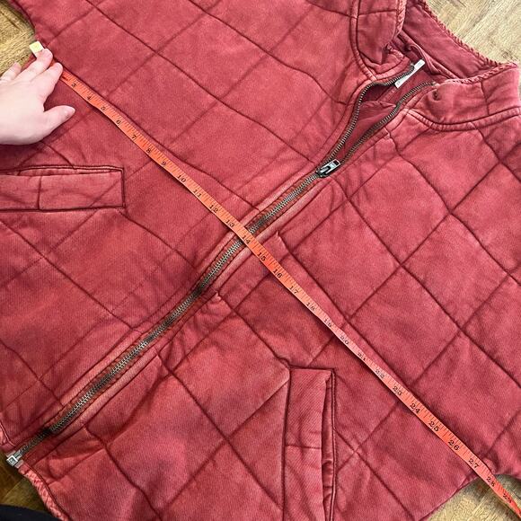 Free People Dolman Quilted Knit Jacket XL Cherry Juice Oversized Cotton Full Zip - Picture 14 of 16